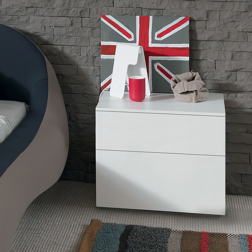 Bond Italian White Bedside Drawers